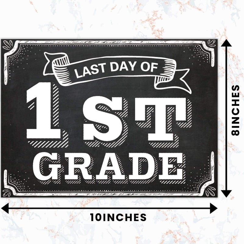 Whaline Back to School Signs, 16 Grades First Day & Last Day Sign, Reversible Chalkboard Style Paper Photo Sign from Preschool to College for Girl Boy - Image 4